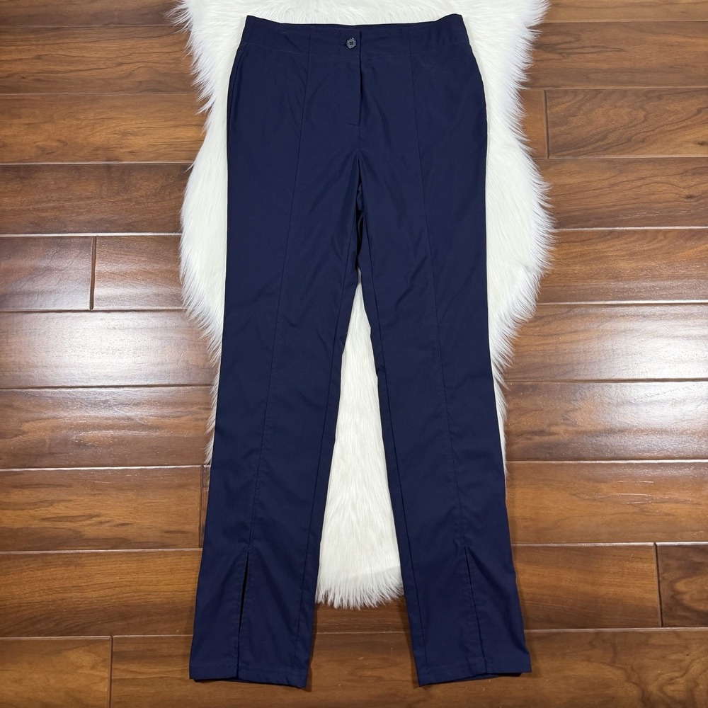 Anatomie Women's Size Medium Blue Dominica Travel Pants Slit Hems